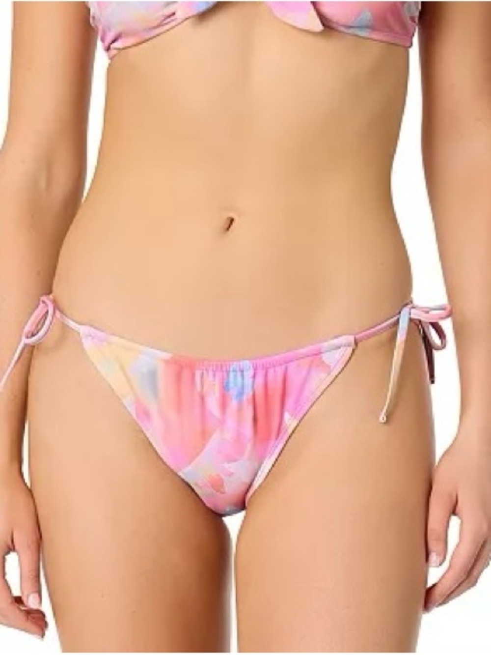 Salt + Cove Pastel Tie-Dye String Bikini Bottoms - Pink Multi